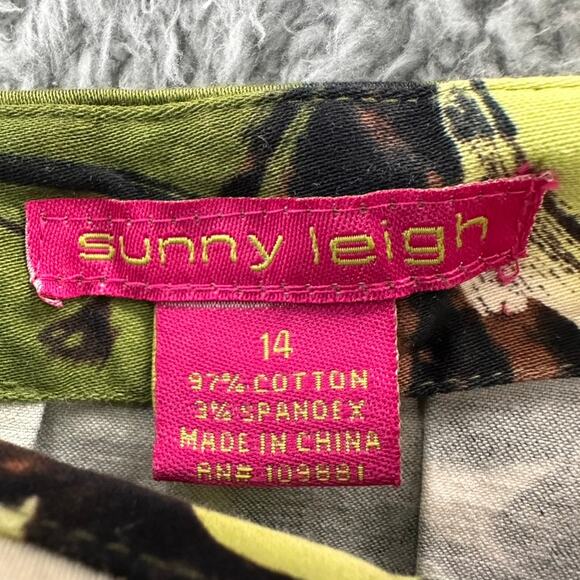 Sunny Leigh Size‎ 14 Skirt Green Floral Side Zip - Picture 4 of 8